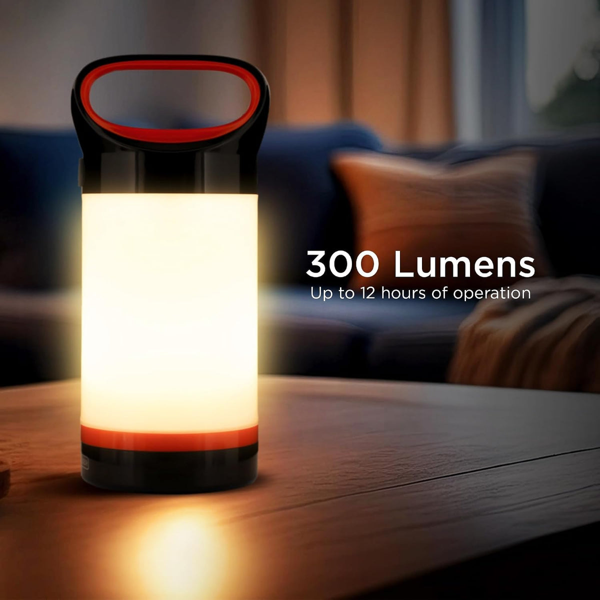 BLACK+DECKER LED Lantern 2-Pack, 300 Lumens 360° Flashlight for Camping with SOS Mode, 12 Hours AA Battery Powered, Multiwhite, Hook, 5 Modes, IP65 Waterproof Camping Essentials Tent Light, Blackouts