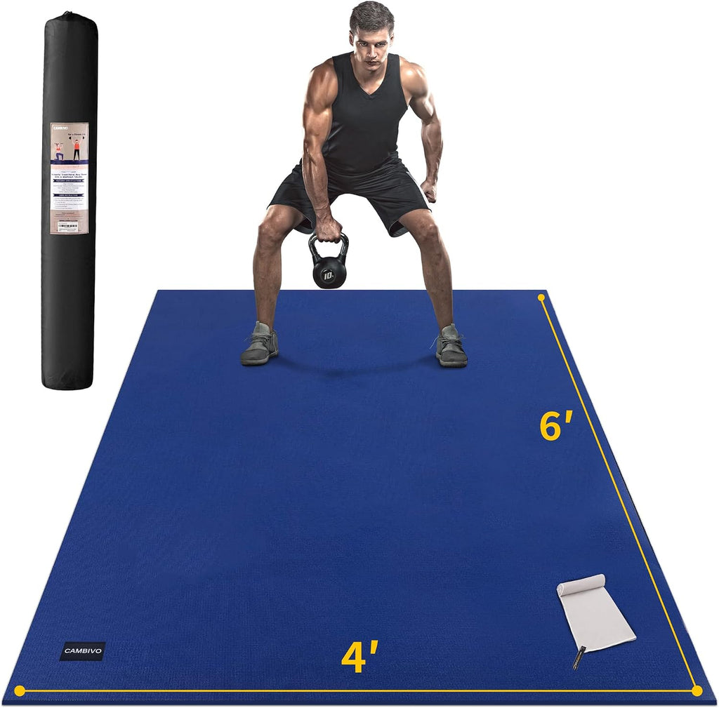 CAMBIVO 8'x6'/7'x5'/6'x4' Large Exercise Mat Workout Mat for Home Gym, 7mm