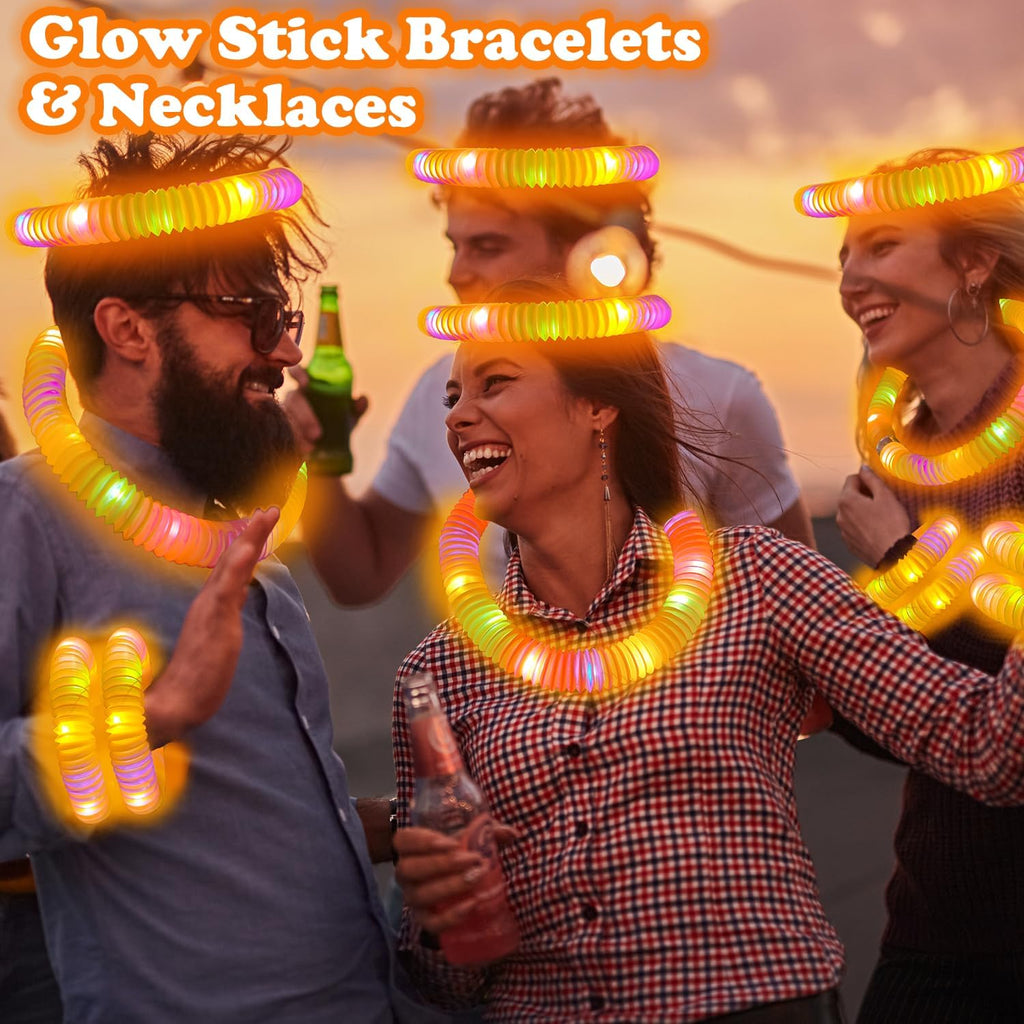 24 PCS Orange Glow Sticks Party Favors Supplies Toys for Kids Adults