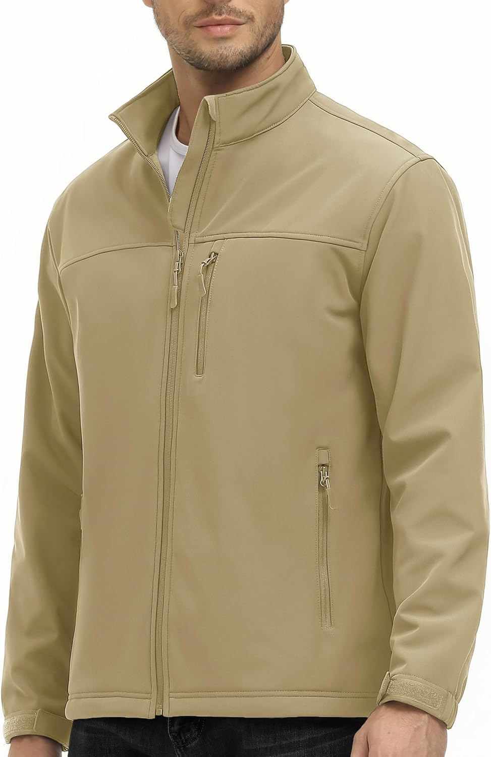 MAGCOMSEN Mens Lightweight Softshell Jacket Fleece Tactical Waterproof Coat
