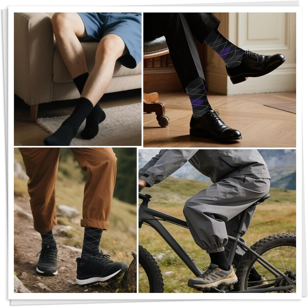 BONANGEL Thin Merino Wool Socks for Men, Lightweight Dress Hiking Socks
