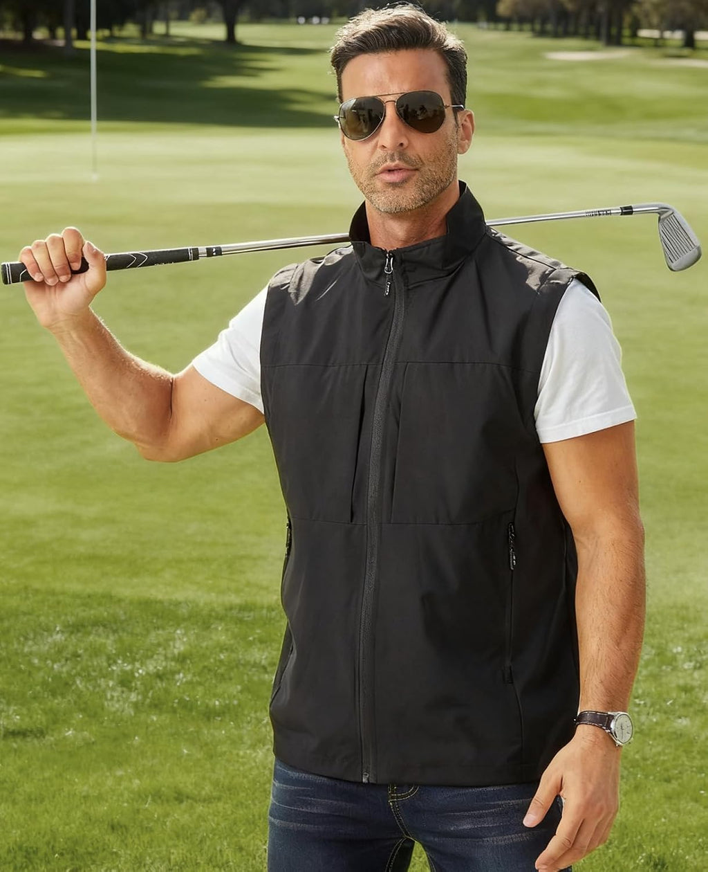 Men's Lightweight Outerwear Vest Softshell Sleeveless Jacket