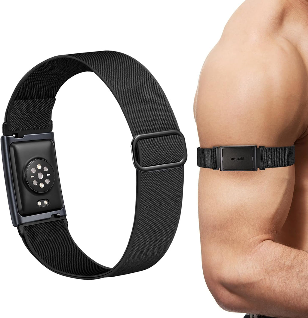 Bolesi Stretchy Bicep Arm Bands Compatible with Amazfit Helio Fitness Tracker,22mm Soft Breathable Lightweight Nylon Adjustable 38cm Long Replacement Sports Ankle Straps for Women Men Accessory
