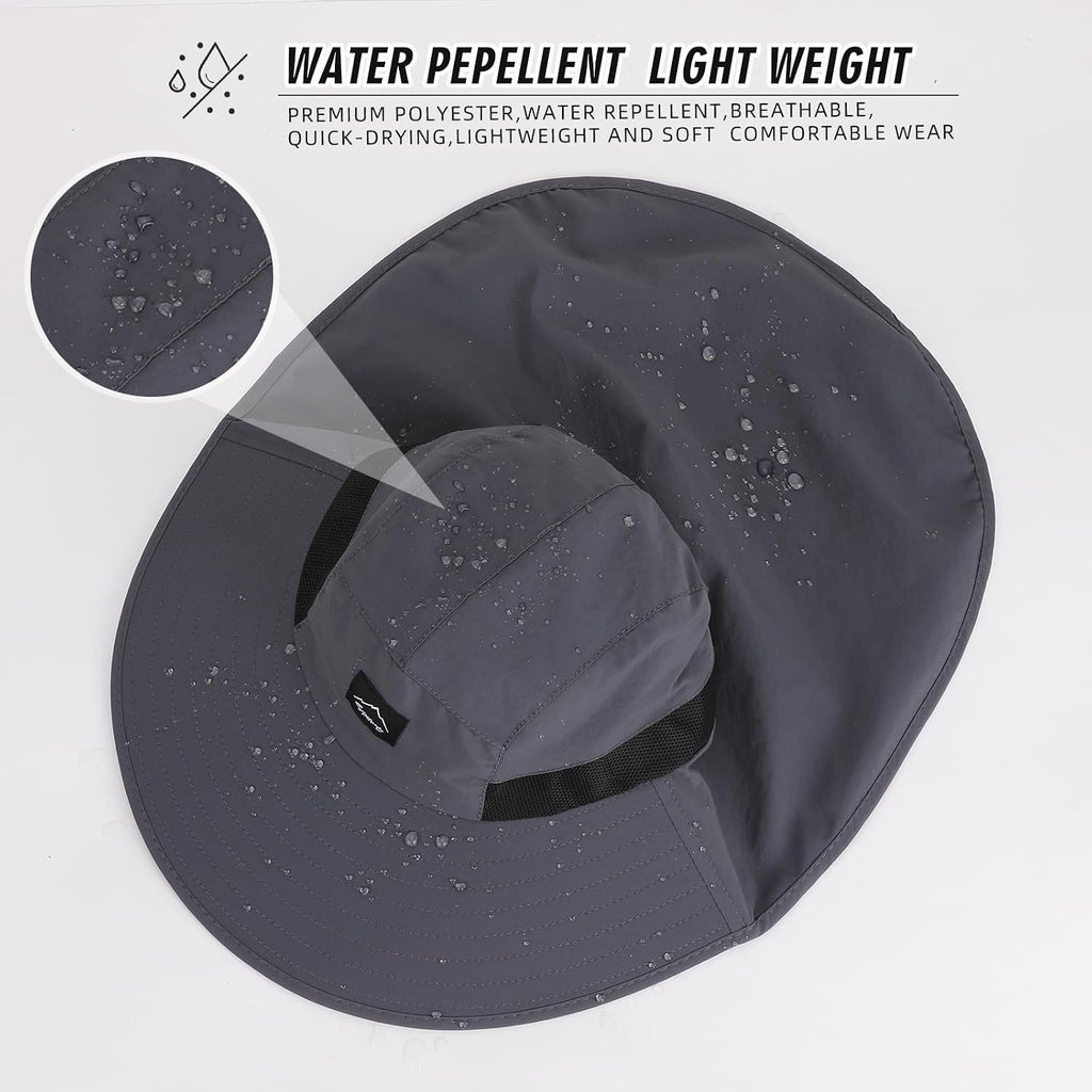 Rosoz Outdoor Sun Hat for Men Women, UPF 50+Fishing Hat with Neck Flap