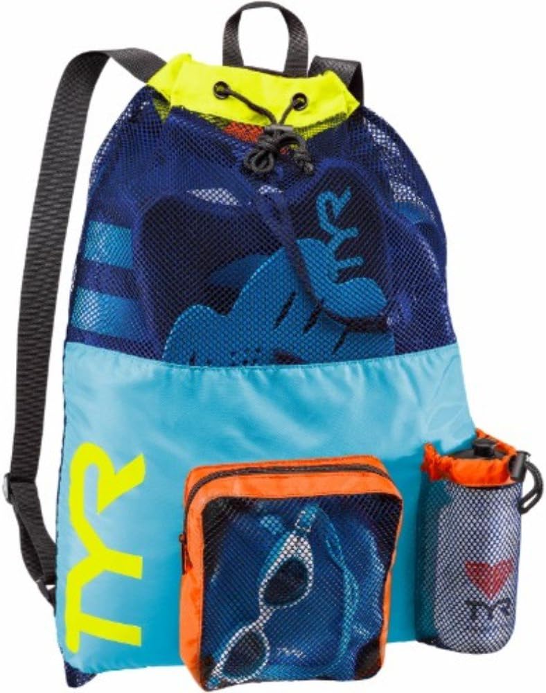 TYR Big Mesh Mummy Backpack, Blue/Yellow