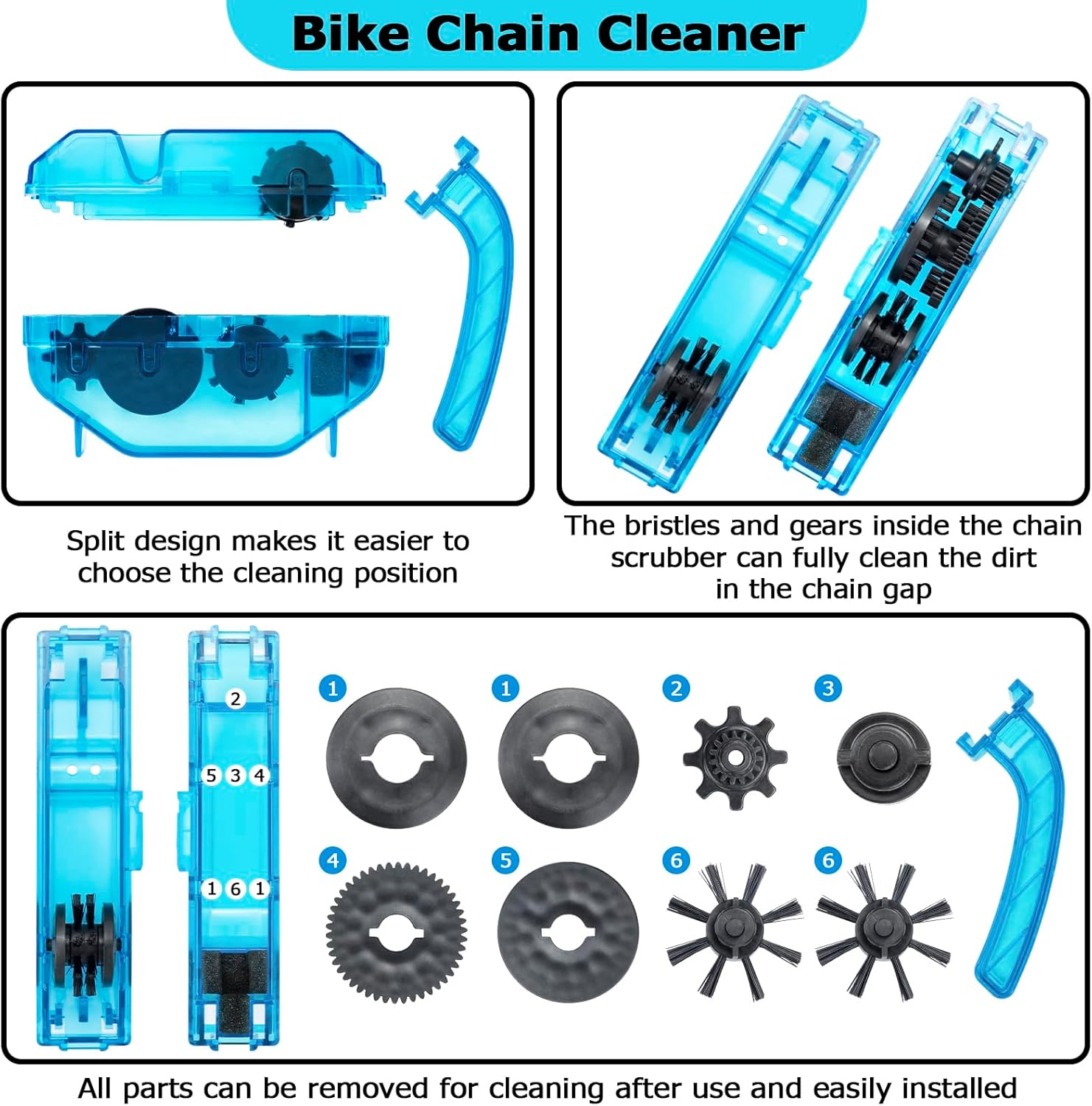 focopot Bike Chain Cleaner Kit with Bike Chain Degreaser,Scrubber,Lube