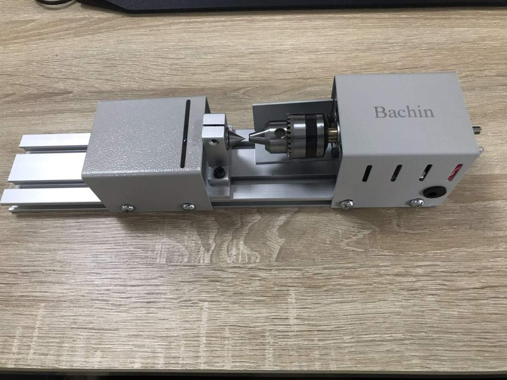 Mini Lathe Wood Lathe Machine Diy Machining for Table Woodworking Wood DIY Tool Lathe Grinding Wood , 2.76 x 6.3inch, 12-24V 96W，7 Speeds