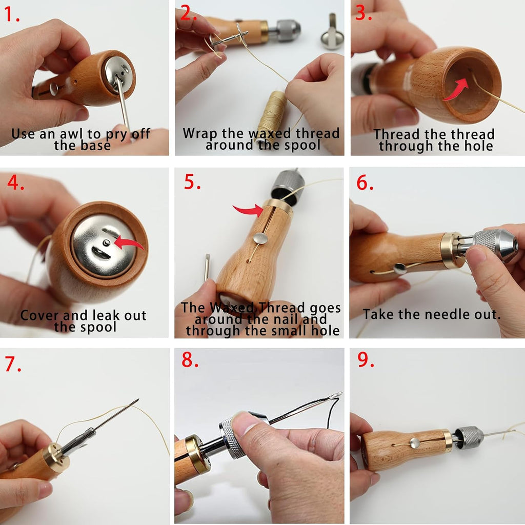 GTAAOY Sewing Awl Kit, Portable Awl Tool Stitching