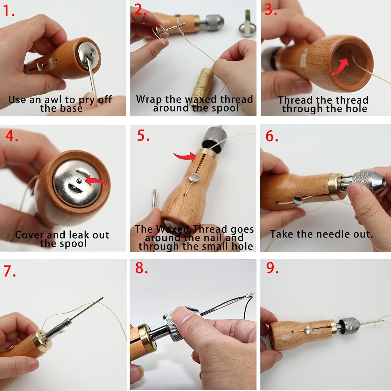 GTAAOY Sewing Awl Kit, Portable Awl Tool Stitching