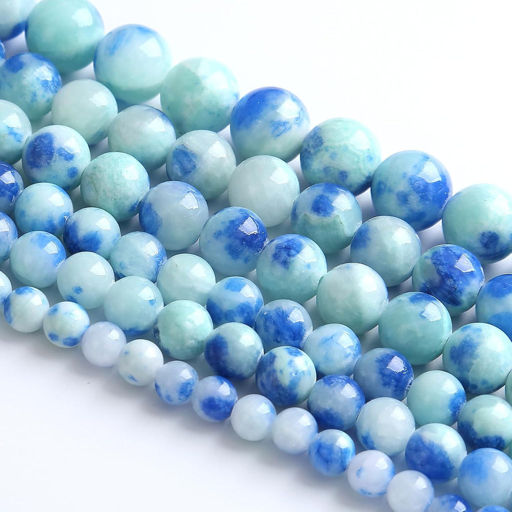 12MM 32PCS Peacock Blue Persian Jade Spacer Loose Beads for Jewelry Making DIY Bracelet Necklace