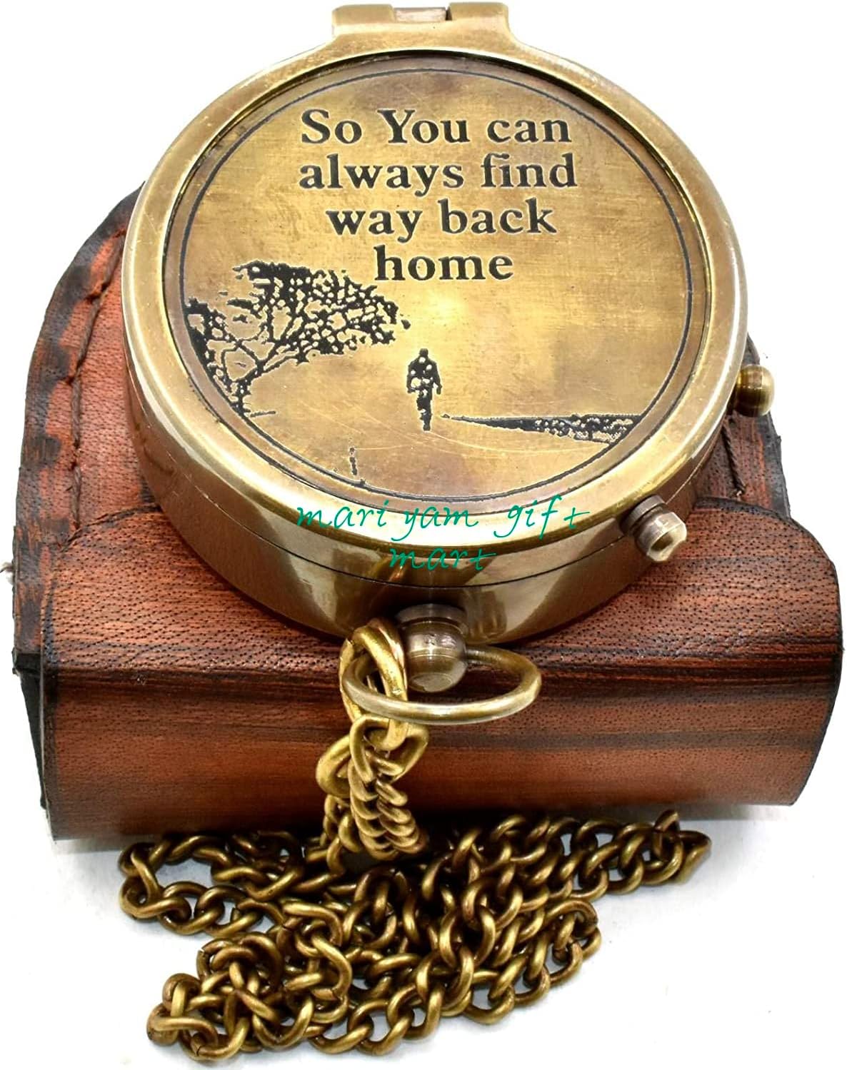 So You Can Always Find Your Way Back Home”, Camping Compass Engraved with Gift Compass for Birthday, Anniversary, Graduation Day, Valentine’s Day, Baptism Gifts, Inspirational Gift