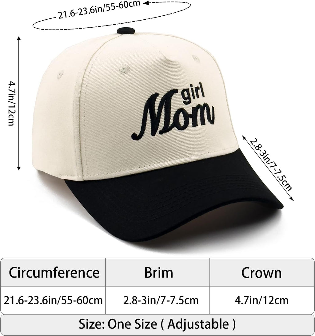 Embroidered Boy Girl Dad Mom Two-Tone Baseball Cap, Classic Dad Hat for Men Women His Her, Family Theme Gift Ideas