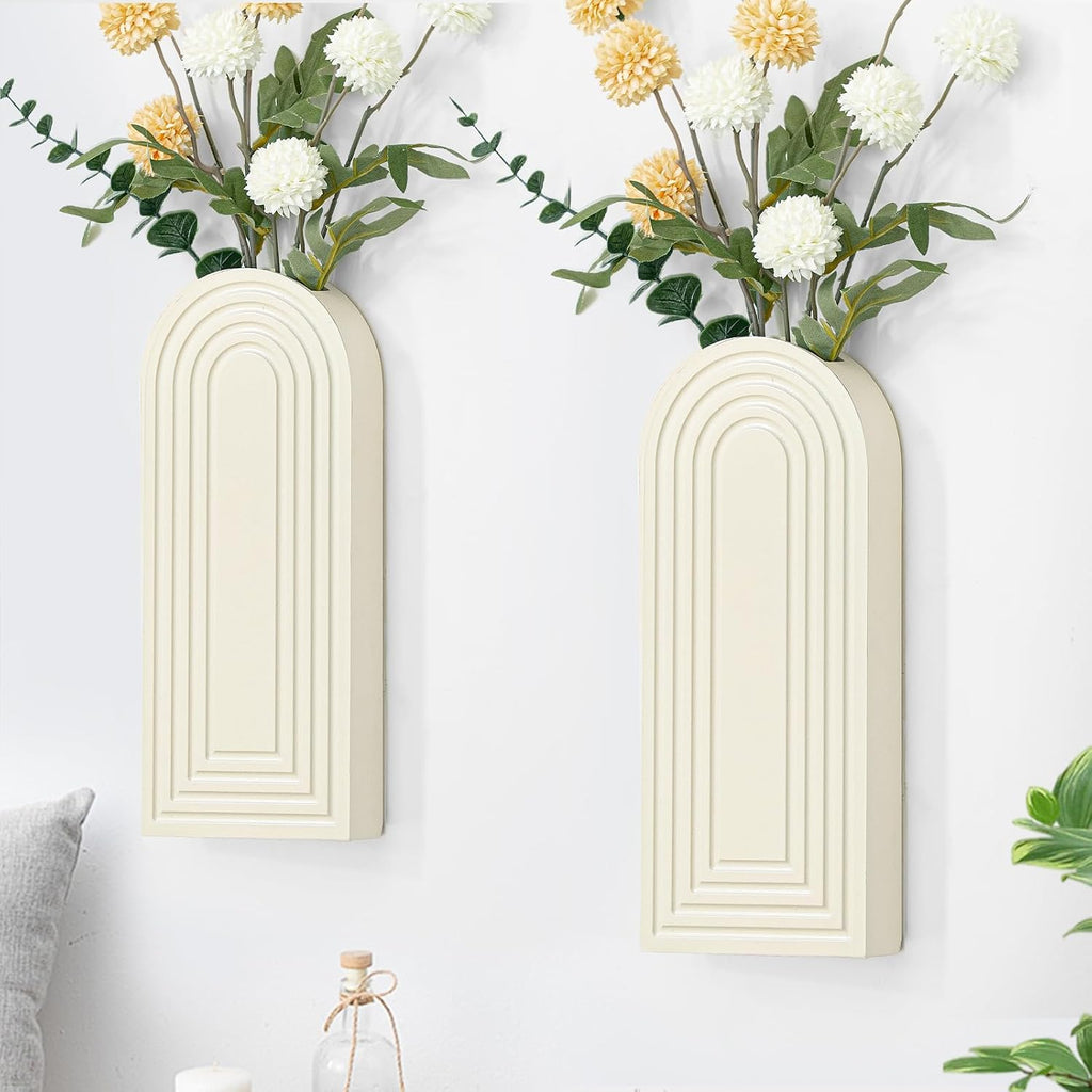 Handmade Wooden Wall Vases Set of 2 for Plants