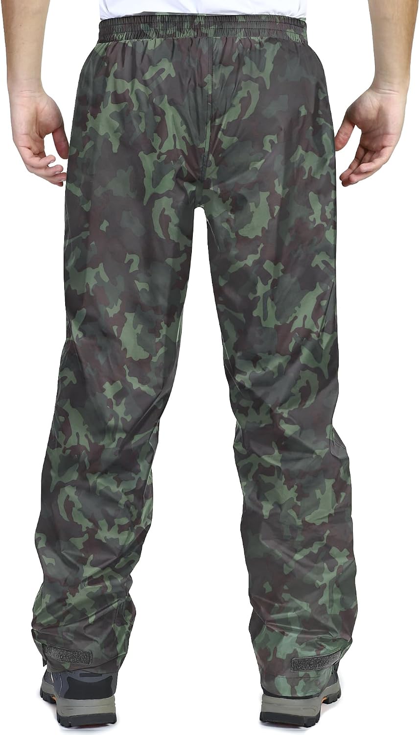 33,000ft Men's Rain Pants, Waterproof Rain Over Pants, Windproof Pants