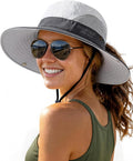 FURTALK Womens Sun Hat with Ponytail Hole Beach Hiking Summer Wide Brim UPF 50+ Outdoor Protection Foldable Bucket Hat