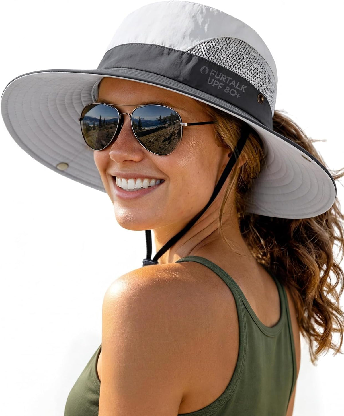 FURTALK Womens Sun Hat with Ponytail Hole Beach Hiking Summer Wide Brim UPF 50+ Outdoor Protection Foldable Bucket Hat
