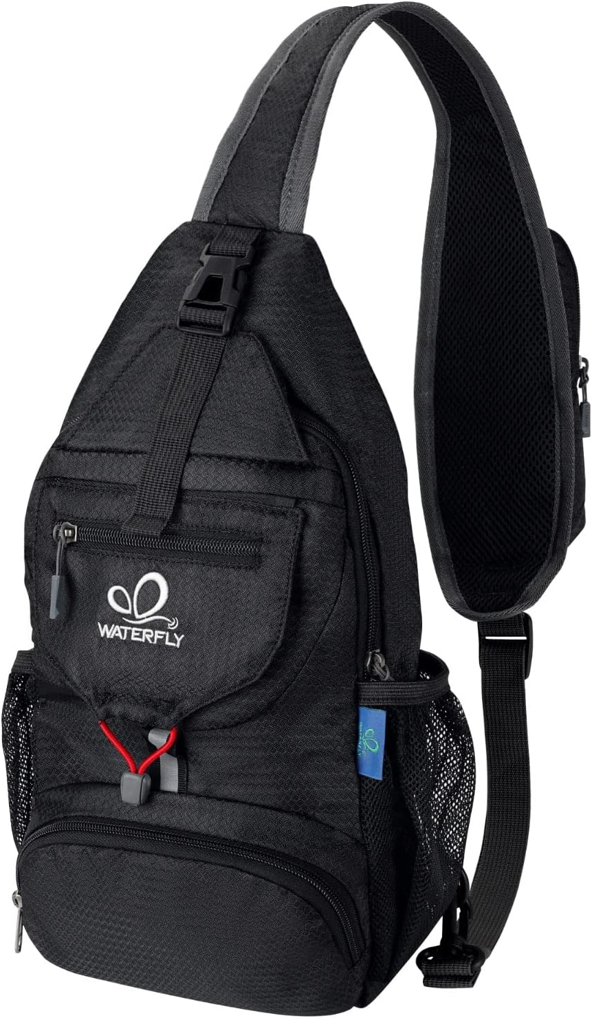 WATERFLY Packable Sling Backpack Lightweight Crossbody Bag Travel Daypack