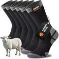 Niorasen Merino Wool Hiking Crew Socks for Men & Women, Thick Cushioned Anti-Blister, Moisture-Wicking, Seamless, 3/5 Pairs