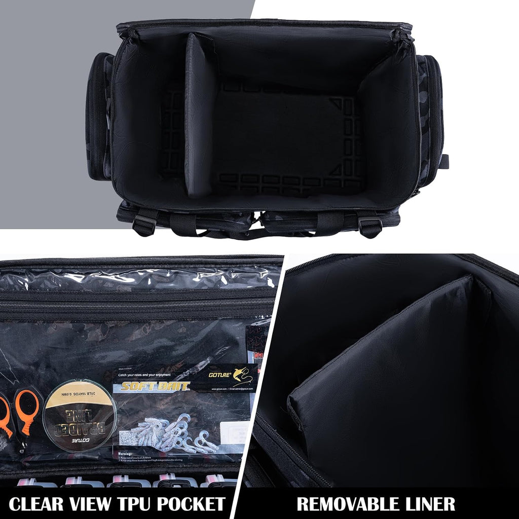 Goture Large Tackle Bag, Water Resistant Saltwater Gear Storage