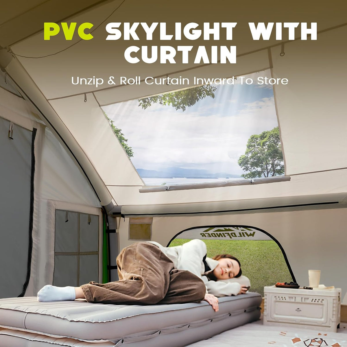 Inflatable Tent with Skylight & Stove Jack,Blow Up Tents, Hot Tent