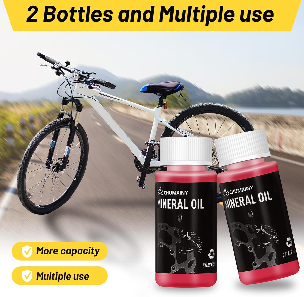 CHUMXINY Brake Bleed Kit for SHIMANO, TEKTRO Hydraulic Disc Brakes, Including High Performance Mineral Brake Fluid (120ml)