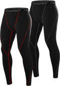 Roadbox 2 Pack Men's Compression Pants, Quick Dry Running Tights Leggings