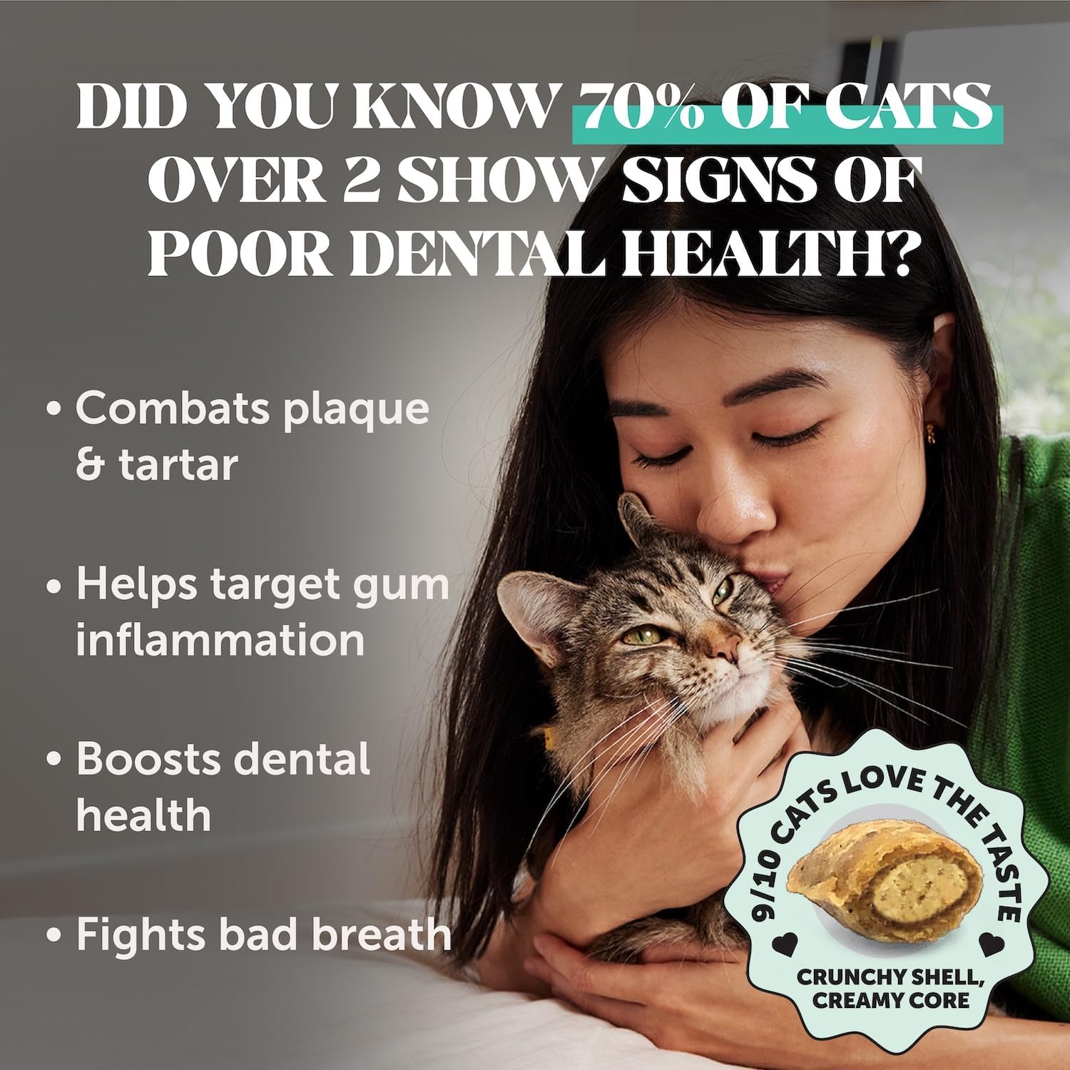 Pet Honesty Vet Approved Cat Teeth Cleaning Bites for Fresh Breath, 30 Day