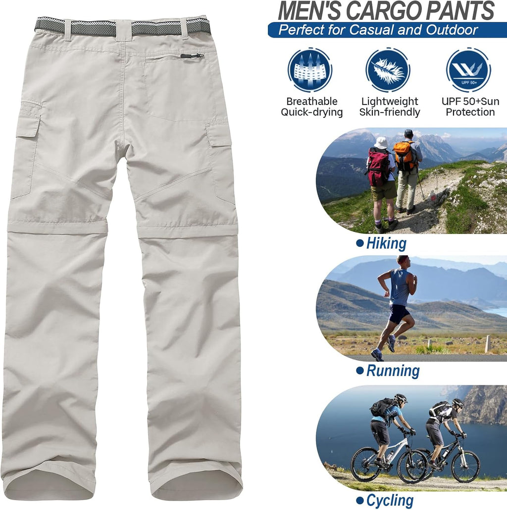 linlon Boy Scout Pants Hiking Mens Convertible Zip Off Safari Fishing