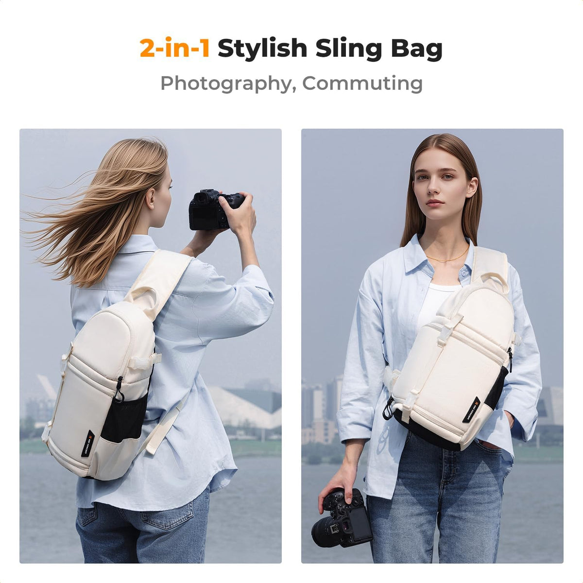 K&F CONCEPT Camera Sling Bag, Compact Crossbody Backpack, 10L