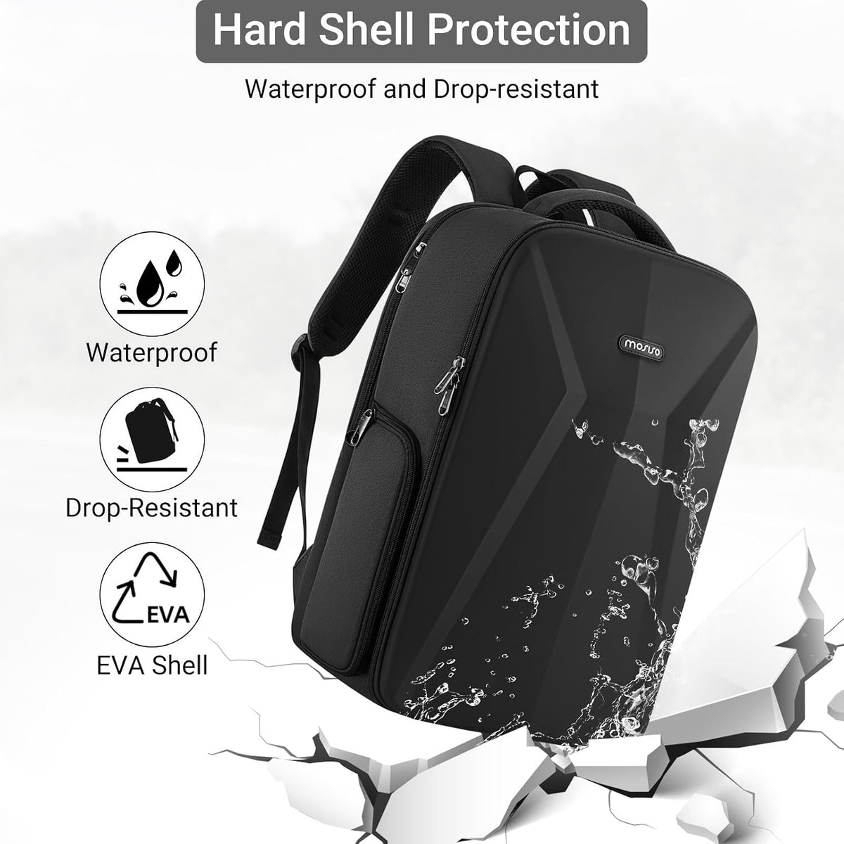 MOSISO Camera Backpack,Photography Camera Bag with Lens Pouch,Black