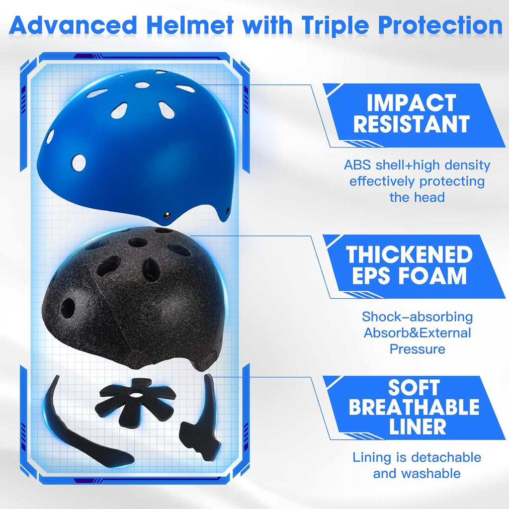 Toddler Kids Bike Helmet Set with Knee Elbow Pads, CPSC Certified