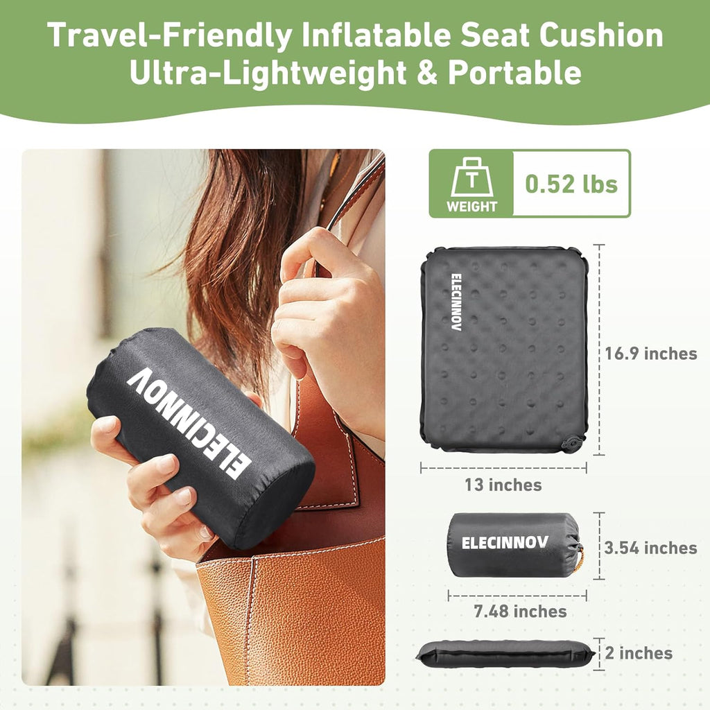 Inflatable Seat Cushion, Self Inflating Compact Stadium Seat Cushion