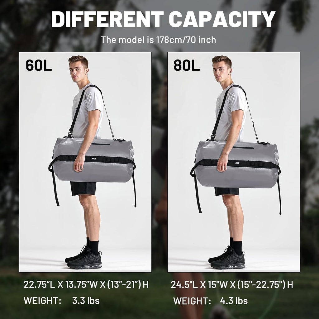 MIER Large Waterproof Duffel Bag - 60L/80L Dry Bag Backpack