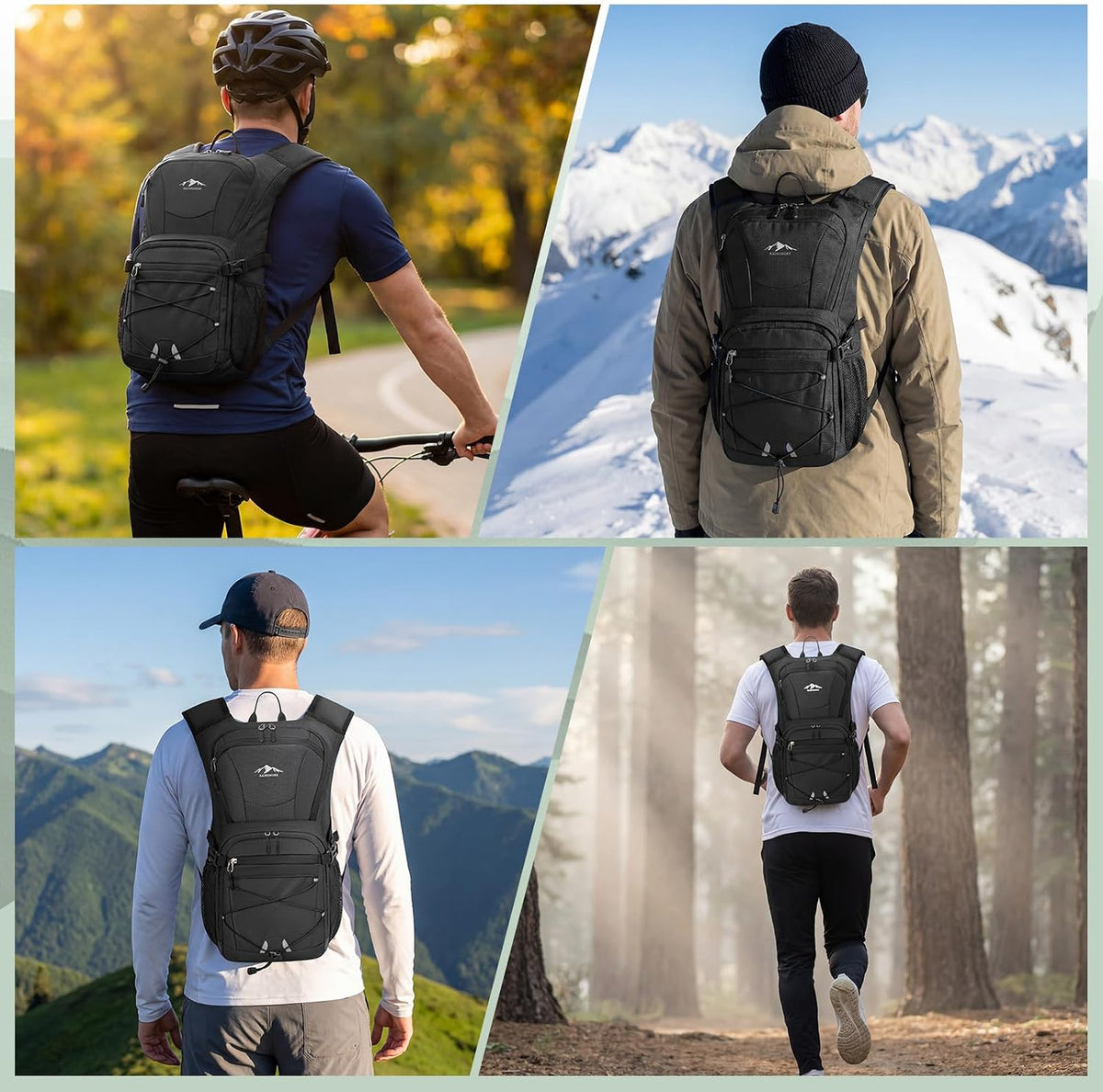 RAINSMORE Hydration Backpack with 2L Water Bladder, 15L Lightweight Hiking Backpack for Women & Men Small Insulated Hydration Water Pack for Hiking, Running, Cycling, Biking