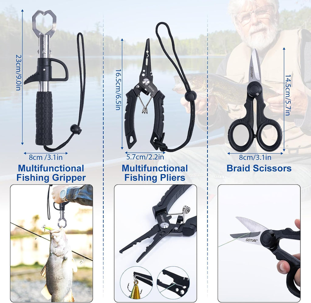 Goture Telescopic Fishing Rod and Reel Combo with Carrier Bag,1.8M-2.7M