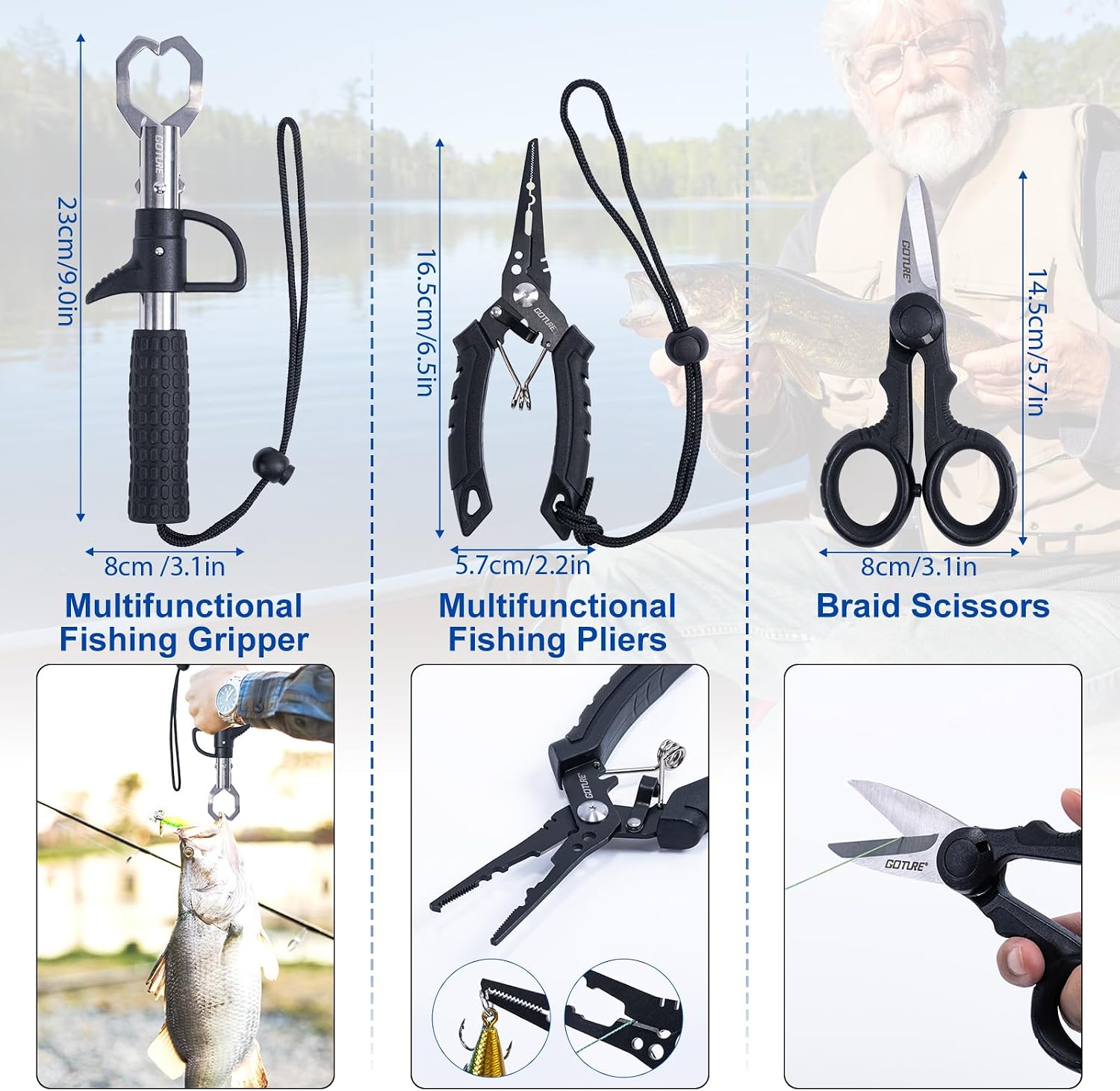 Goture Telescopic Fishing Rod and Reel Combo with Carrier Bag,1.8M-2.7M