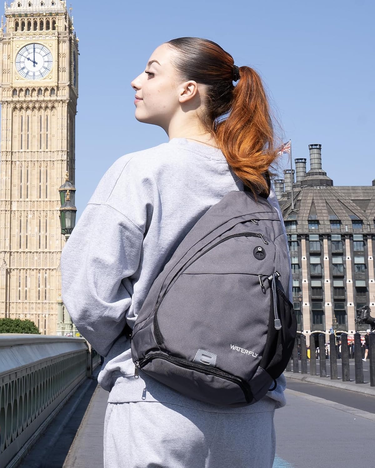 WATERFLY Large Sling Bag Crossbody Backpack Chest Pack for Men Women