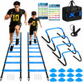 BORNEW 2 Pack Agility Ladder, Soccer Speed Training Equipment Set