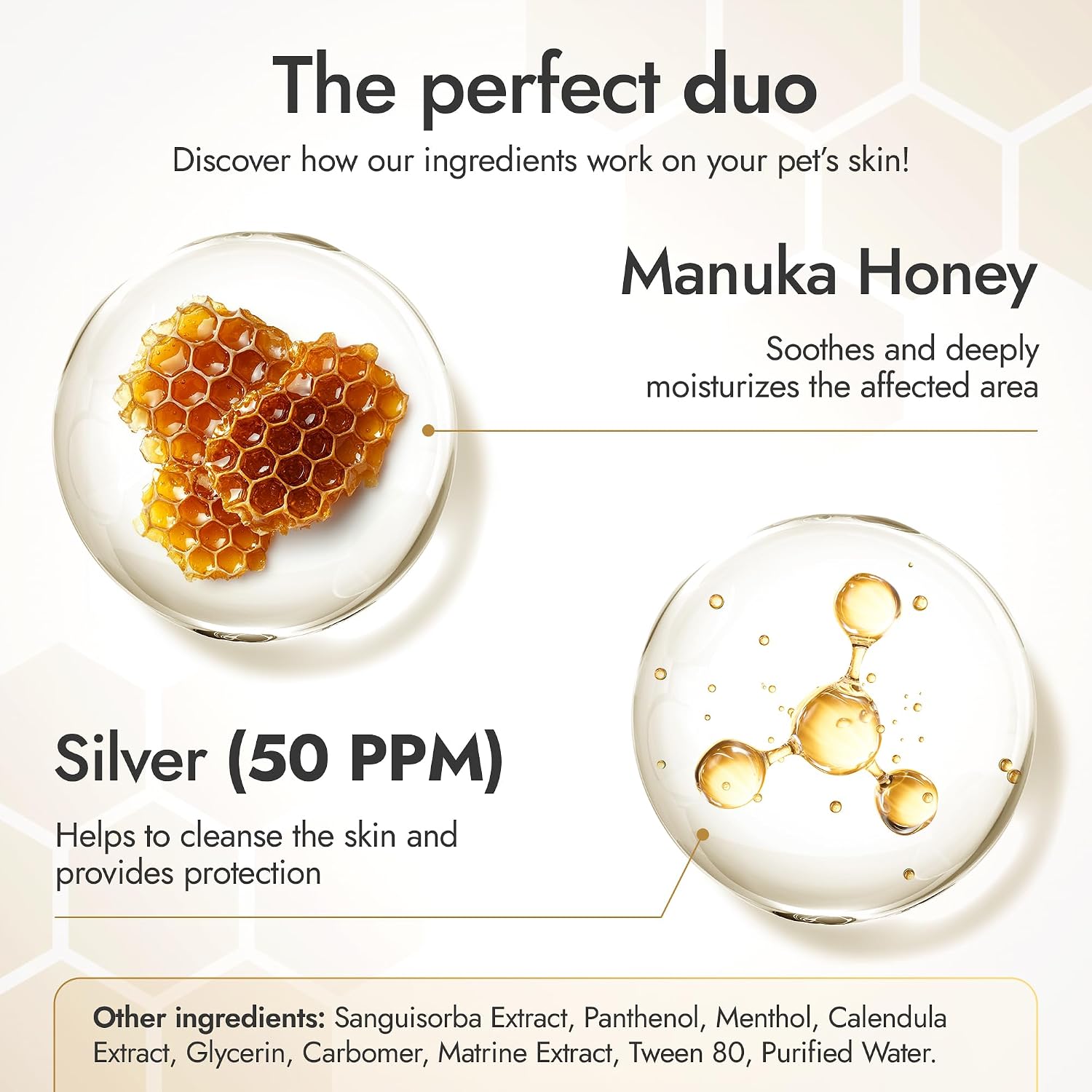 Manuka Honey Wound Gel for Hot Spot Treatment for Dogs and Cats – Helps with Irritations, Cuts, Rashes, Abrasions, and Scrapes – Colloidal Silver for Dogs 2 oz