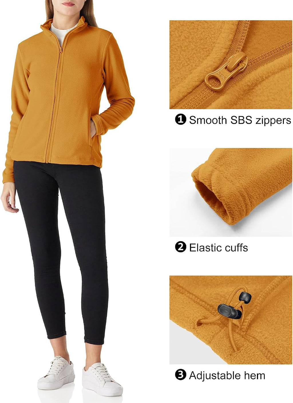 Outdoor Ventures Women's Lightweight Warm Polar Fleece Jacket Zip Up