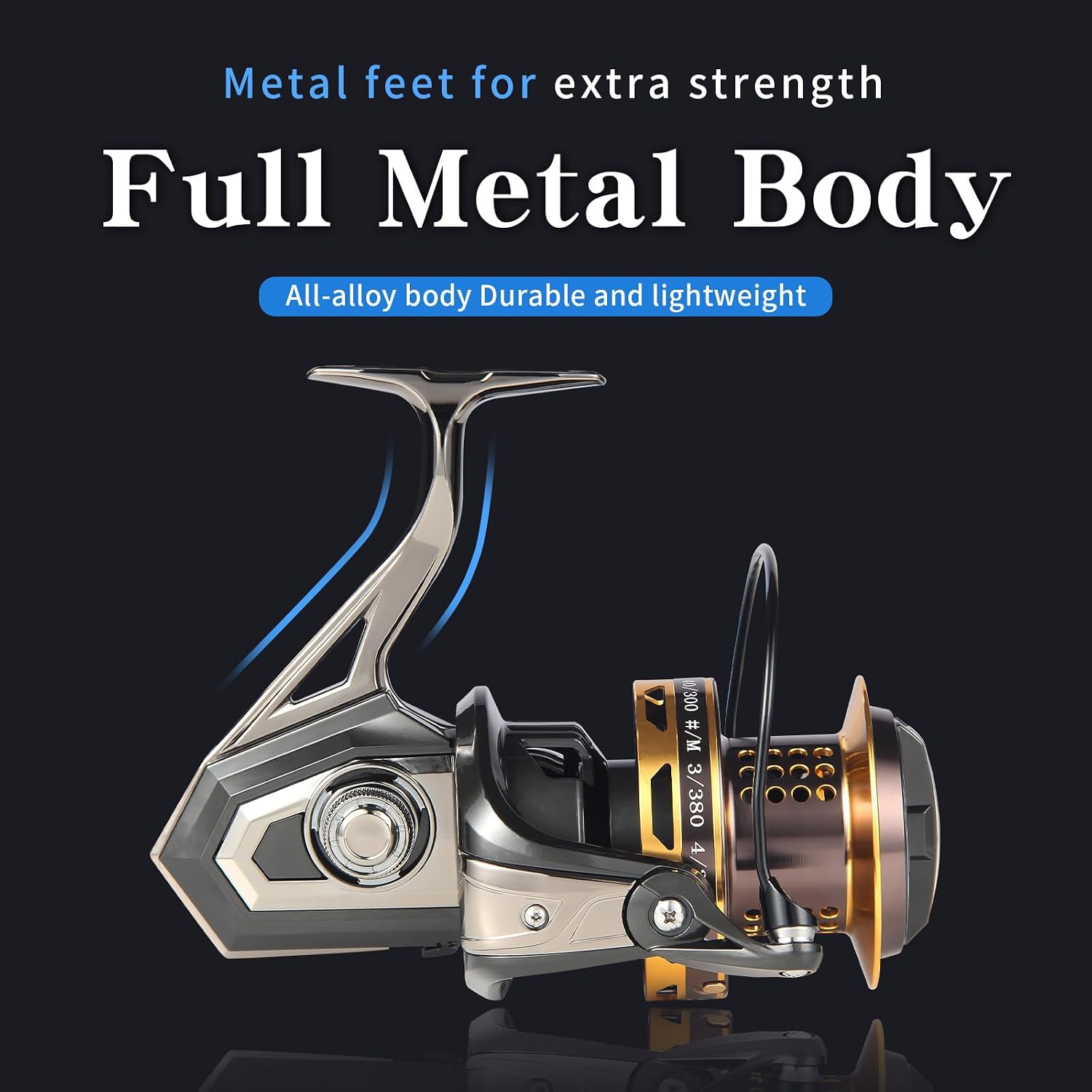 HAUT TON Spinning Reel, 6+1BB Metal Surf Fishing Reels, 55lbs Max Drag