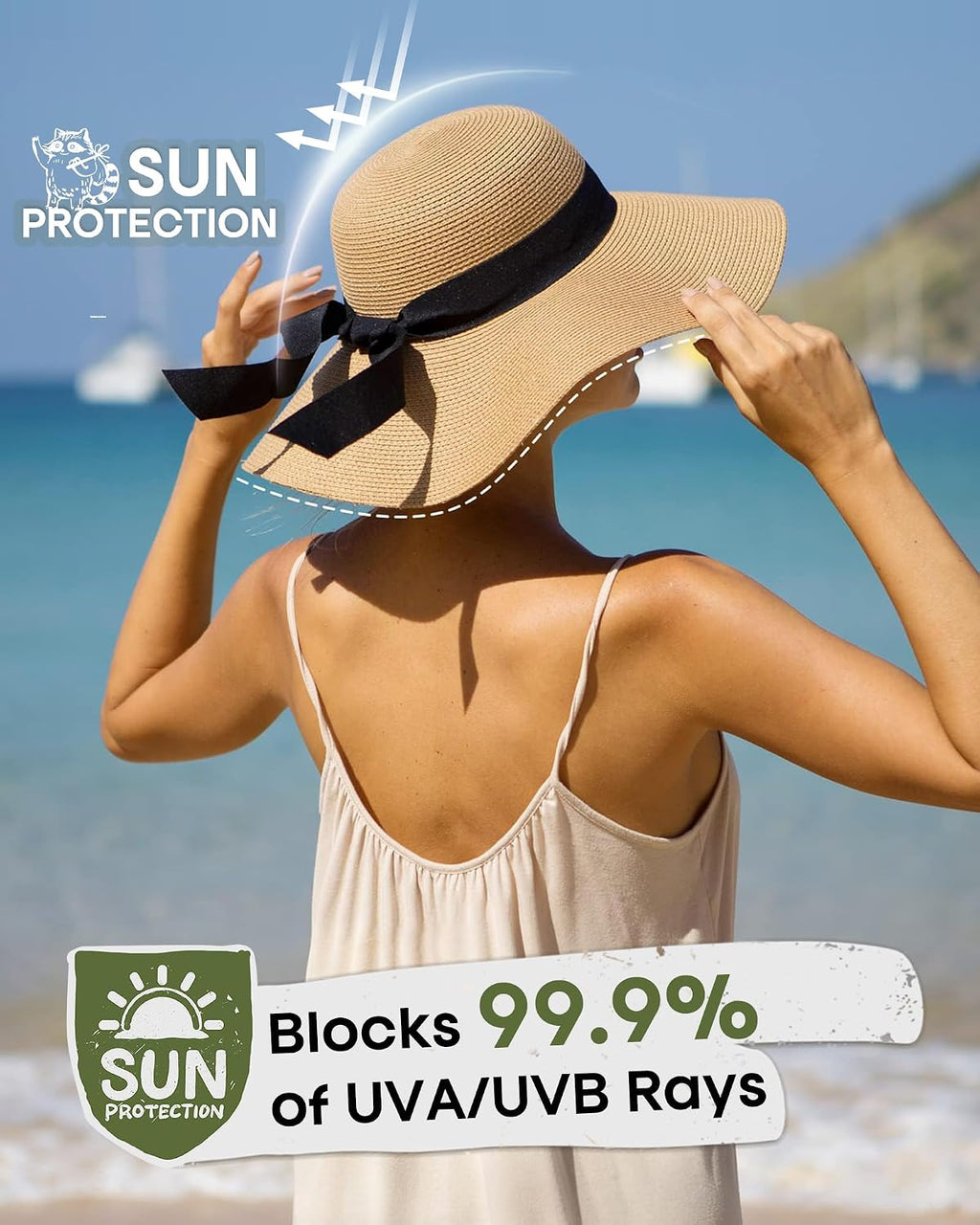 FURTALK Womens Sun Straw Hat Wide Brim Floppy Summer Beach Hats for Women