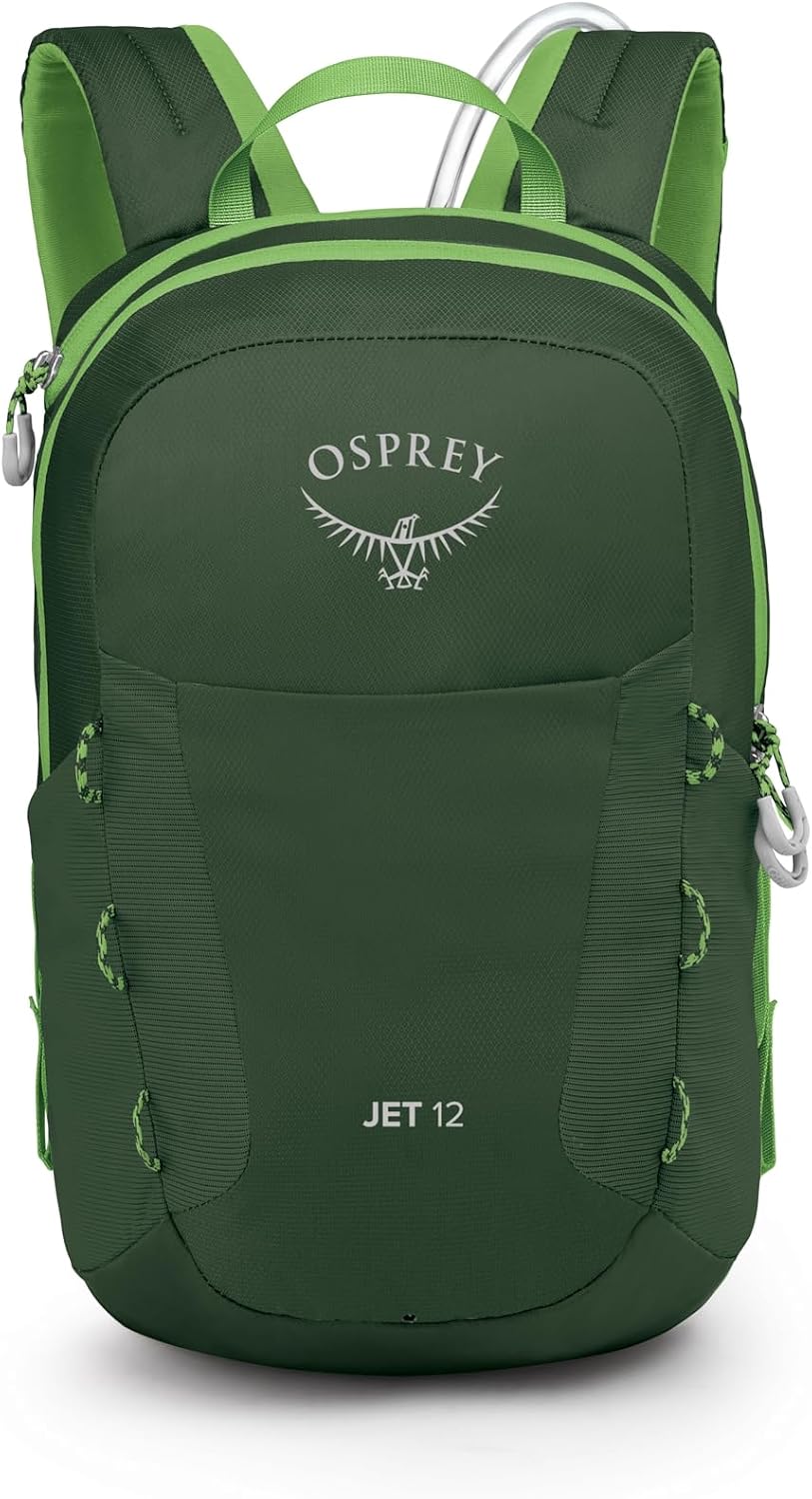Osprey HydraJet 12L Kids' Hiking Pack with Hydraulics Reservoir, Green OS