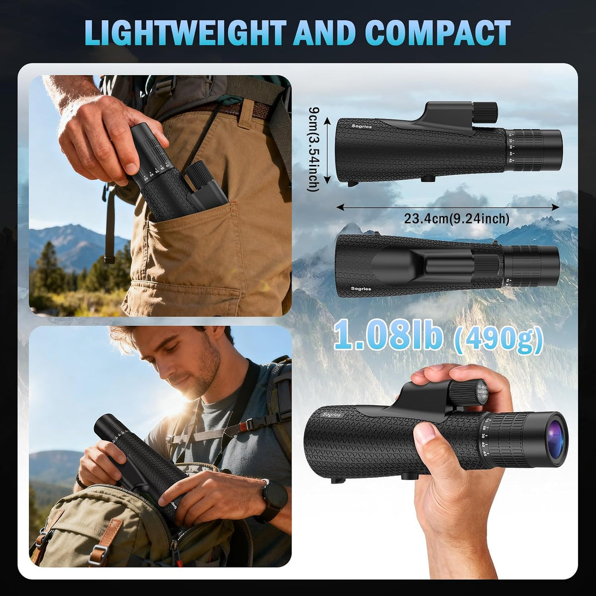 15-45x55 High Power Zoom Monocular Telescope for Adults Bird Watching