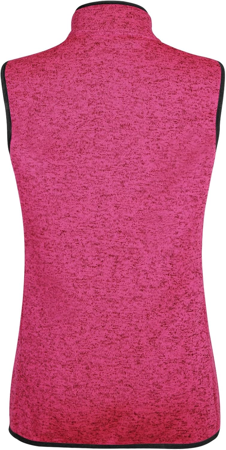 Zip Up Womens Vest with Zipper Pockets Sweater Fleece Vest