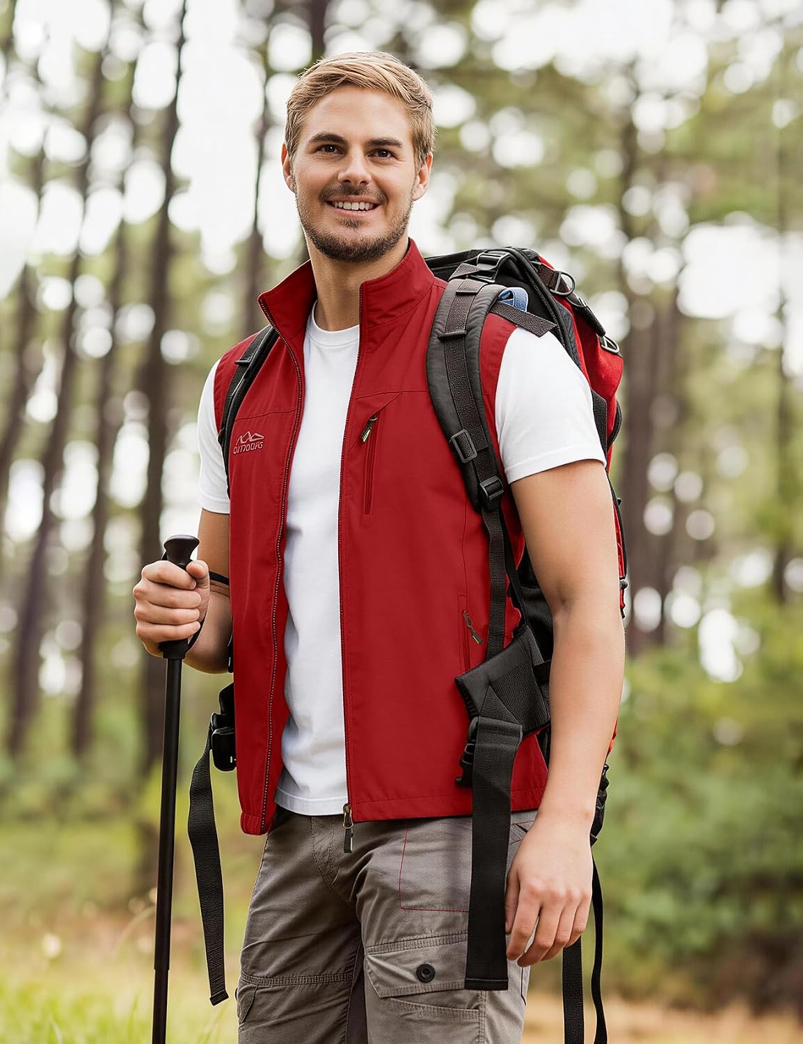 Flygo Mens Summer Lightweight Outdoor Vest Casual Utility Travel Work Fishing Hiking Photo Vest with Pockets