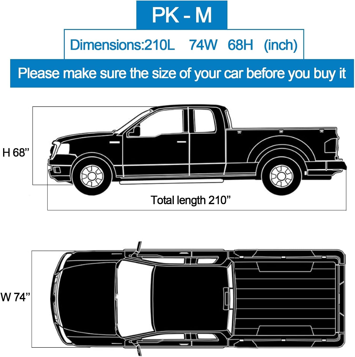 10Layer Truck Cover Waterproof All Weather.Pickup Truck Cover Length: 206-215 inches,Universal Fit Most Regular Cab Short Box Honda Ridgeline Ford Ranger Nissan Frontier Chevy Colorado C10.