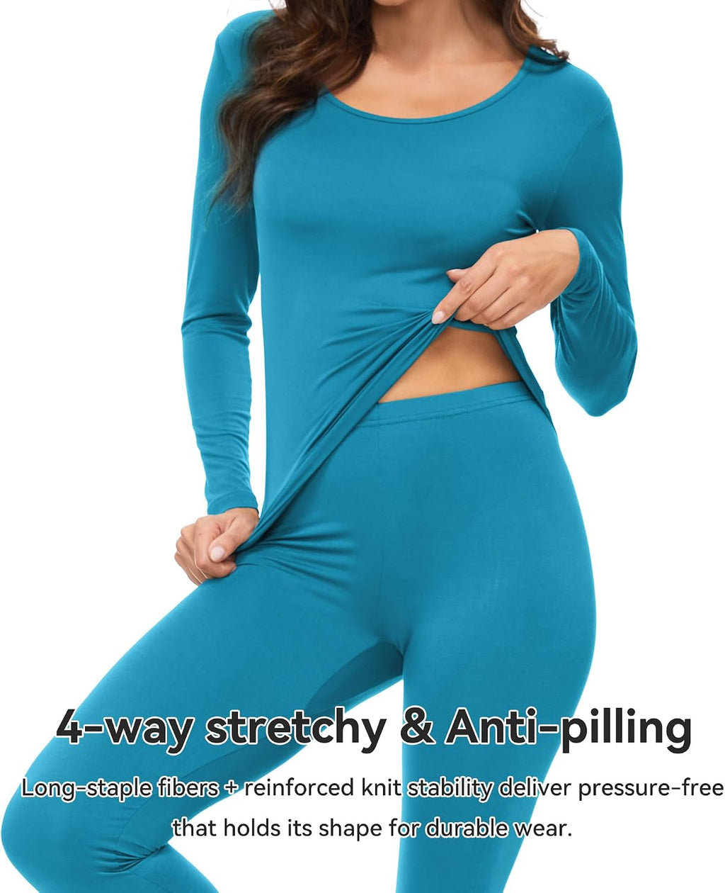 WiWi Soft Underwear for Women Thermal Long Johns Sets Super Warm Base Layer Top Pants Pajamas Set Viscose from Bamboo S-3X