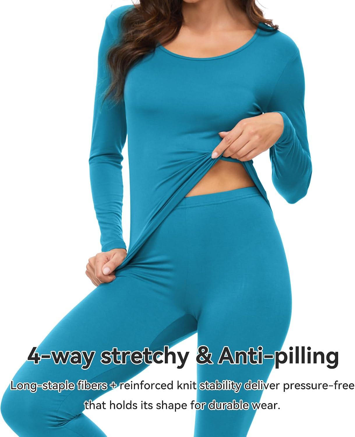 WiWi Soft Underwear for Women Thermal Long Johns Sets Super Warm Base Layer Top Pants Pajamas Set Viscose from Bamboo S-3X