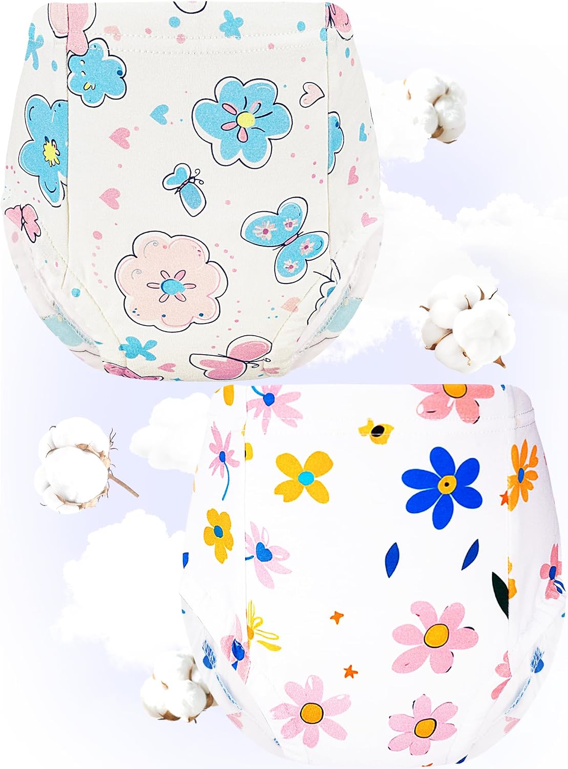 Potty Training Underwear Girls Toddler Pants Up Airy Flower Heart 4-5T